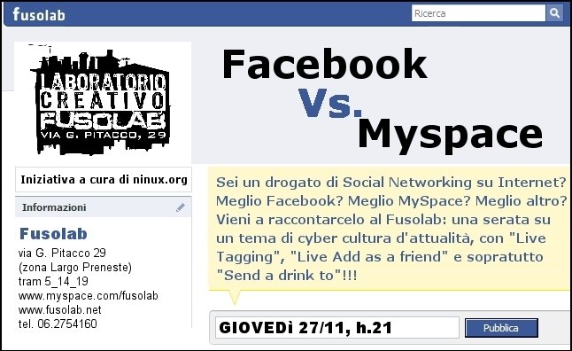 locandina facebook vs myspace